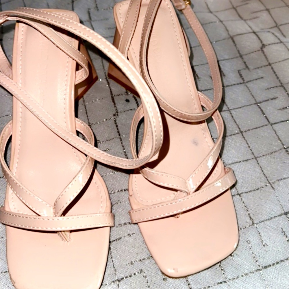 Pink block heels